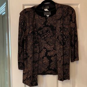 Black and Burnt Orange Women's Top